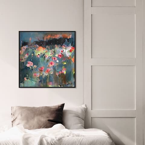 Oliver Gal 'Michaela Nessim - Subtle radiance' Abstract Wall Art Framed Canvas Print Paint - Gray, Pink