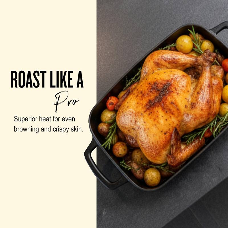 Alva Nori Enameled Cast Iron Oven Dish Roasting Pan - 12" x 8" - 12"x8"