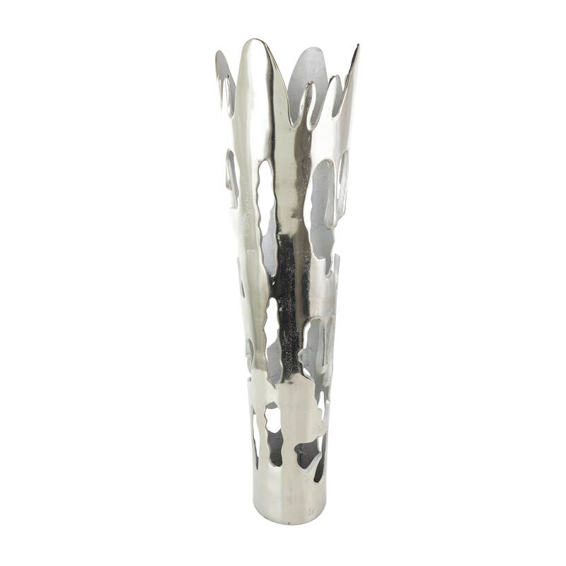 Gold, Silver or Black Aluminum Metal Drip Vase with Melting Designed Body