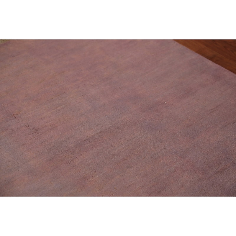 Modern Gabbeh Oriental Rug Hand-Knotted Brown Wool Carpet - 4'10" x 6'0"