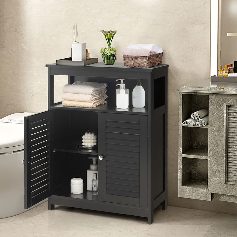 Bathroom Floor Cabinet Wooden Freestanding Storage Cabinet