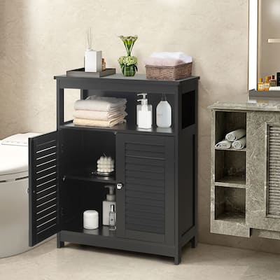 Bathroom Floor Cabinet Wooden Freestanding Storage Cabinet