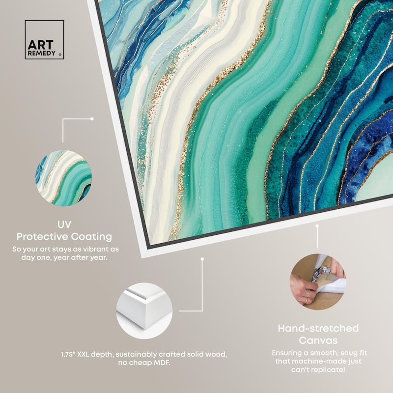 Blue Green Abstract Agate I Canvas by Art Remedy