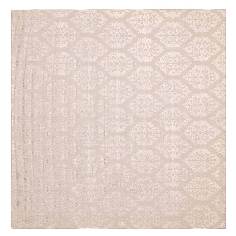 ECARPETGALLERY Hand Loomed Elysian Light Grey Viscose, Wool Rug - 8'5 x 8'2