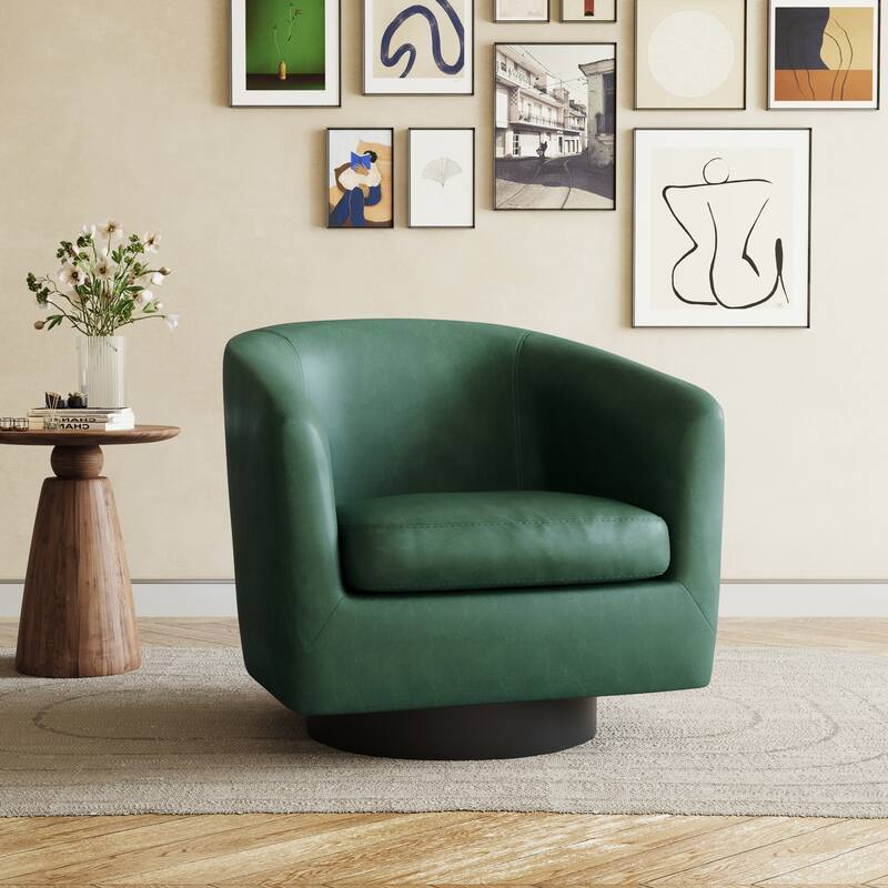 Modern 360°Swivel Accent Chairs Barrel Armchairs