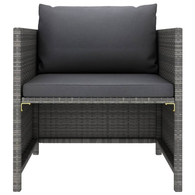 vidaXL Patio Lounge Set Sectional Sofa with Cushions Solid Teak Wood PE Rattan