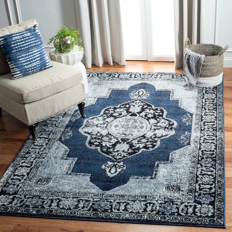 SAFAVIEH Vintage Hamadan Ismay Oriental Distressed Rug - 11' x 15' - Blue/Grey