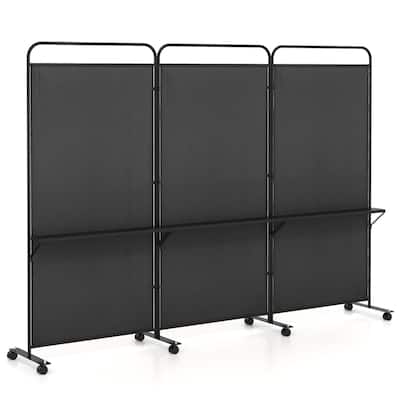 Costway 3-Panel Room Divider with Storage Shelves 6FT Tall Folding - See Details