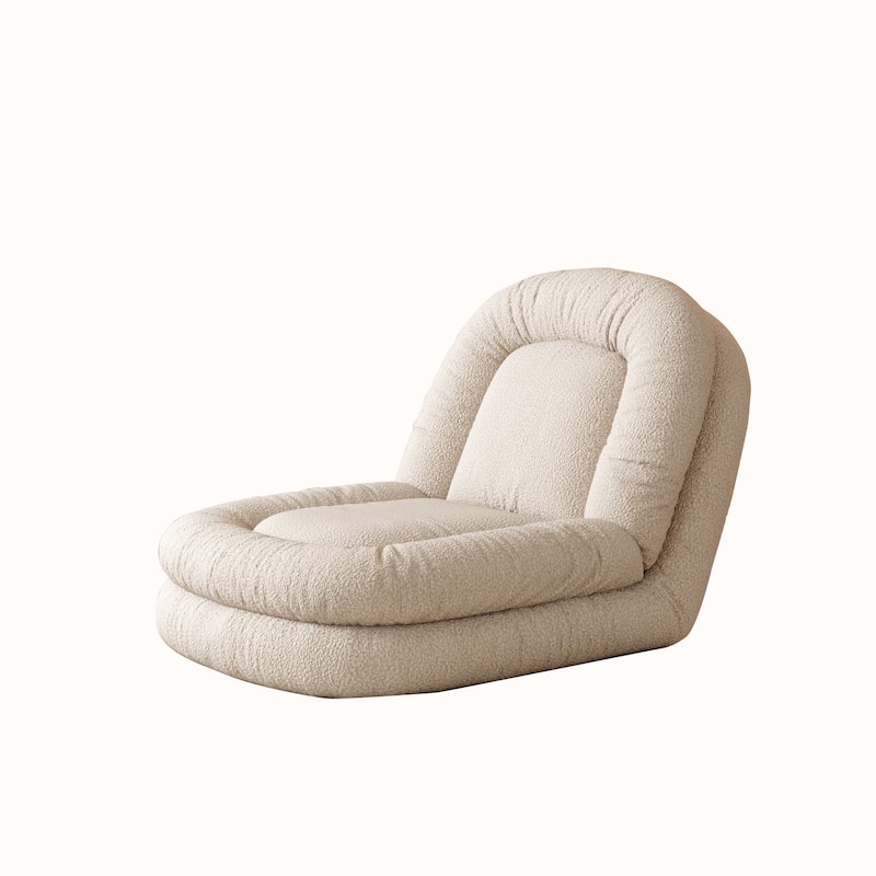 JASIWAY Modern Convertible Sleeper Sofa Bed Lazy Sofa, Beige