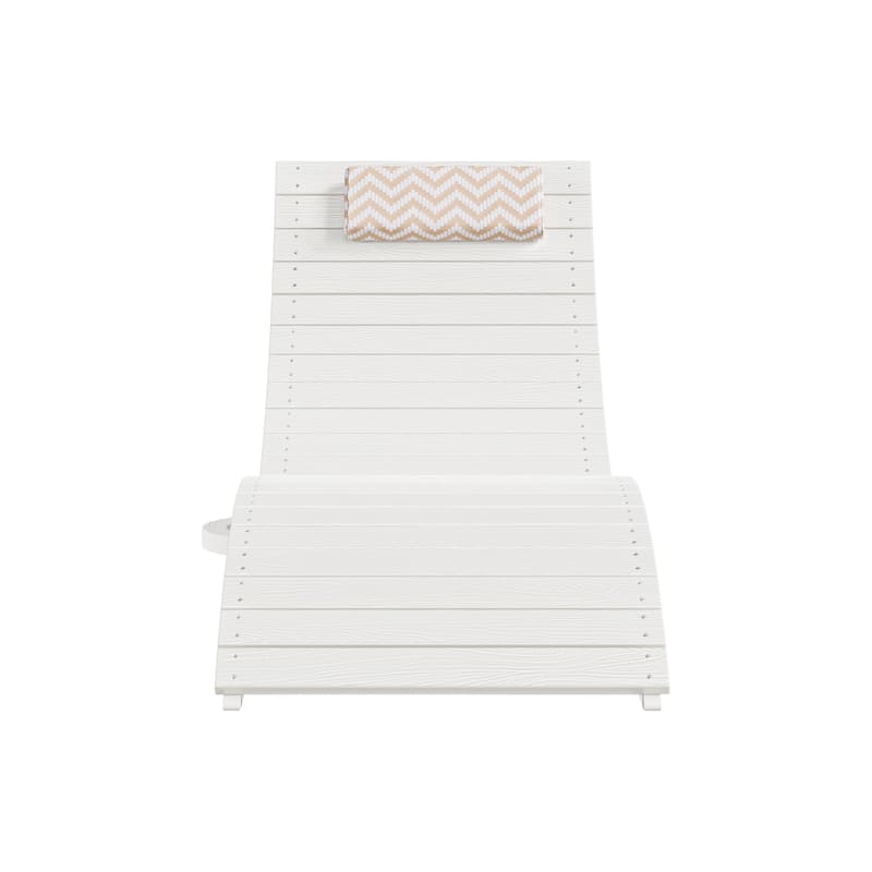 Folding HDPS Plastic Outdoor Pool Chaise Lounges Lounge Chair Outdoor with Headrest Cushions