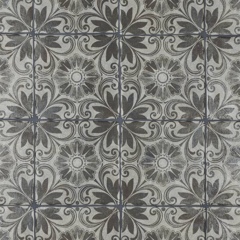 Merola Tile Costa Cendra Decor Dahlia 7-3/4" x 7-3/4" Ceramic Floor and Wall Tile