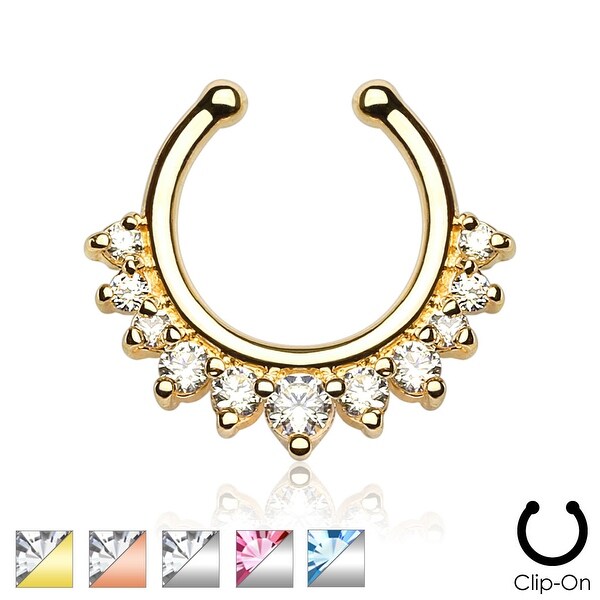 Single Line with Multi Gems Non-Piercing Septum Hanger (Sold Ind.)