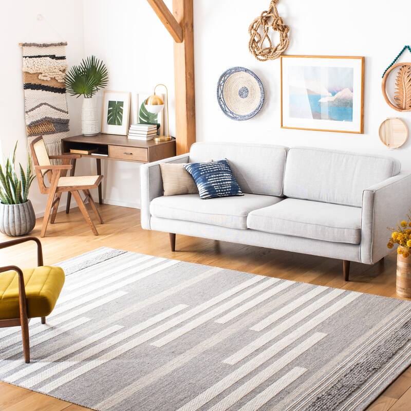 SAFAVIEH Handmade Striped Kilim Hayley Modern Cotton Rug