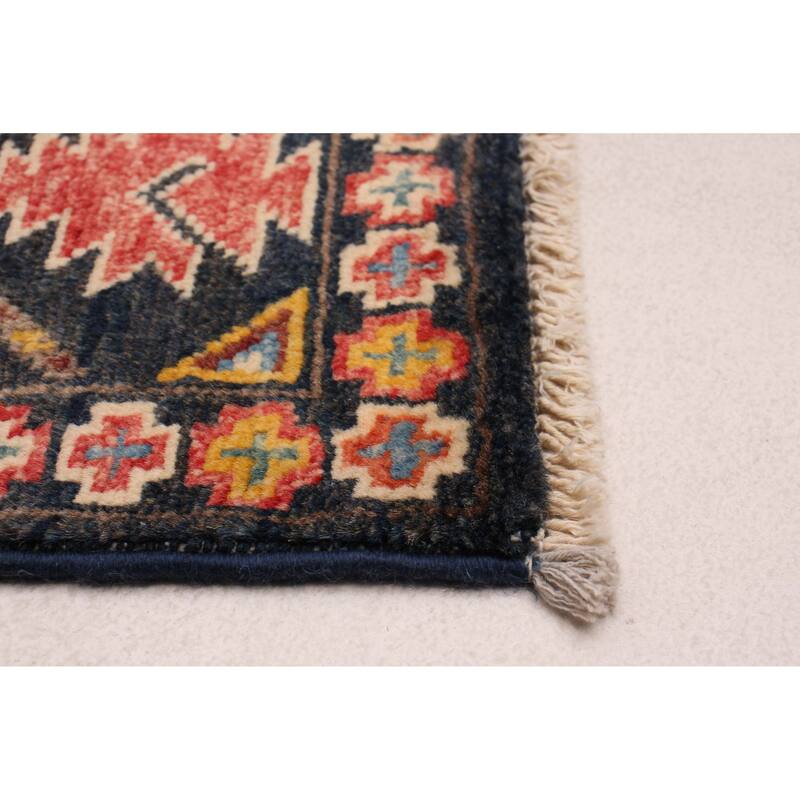 ECARPETGALLERY Hand-knotted Uzbek Ghazni Navy Wool Rug - 4'0 x 5'10