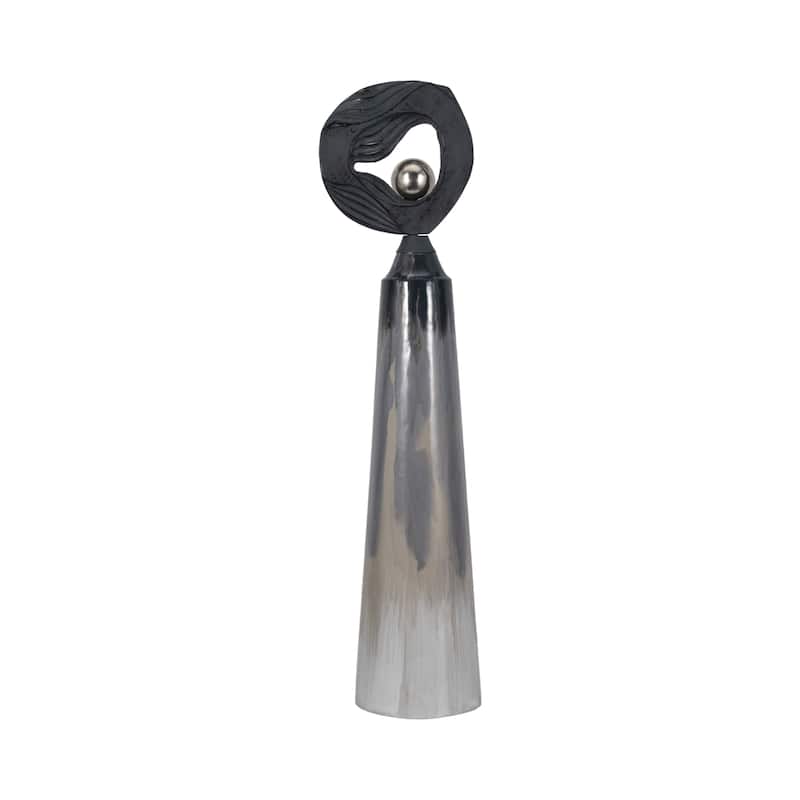 Sagebrook Home Modern Aluminum & Iron Decorative Vase - Sleek Contemporary Metal Accent - Silver/ Metallic - 10" x 9" x 42"