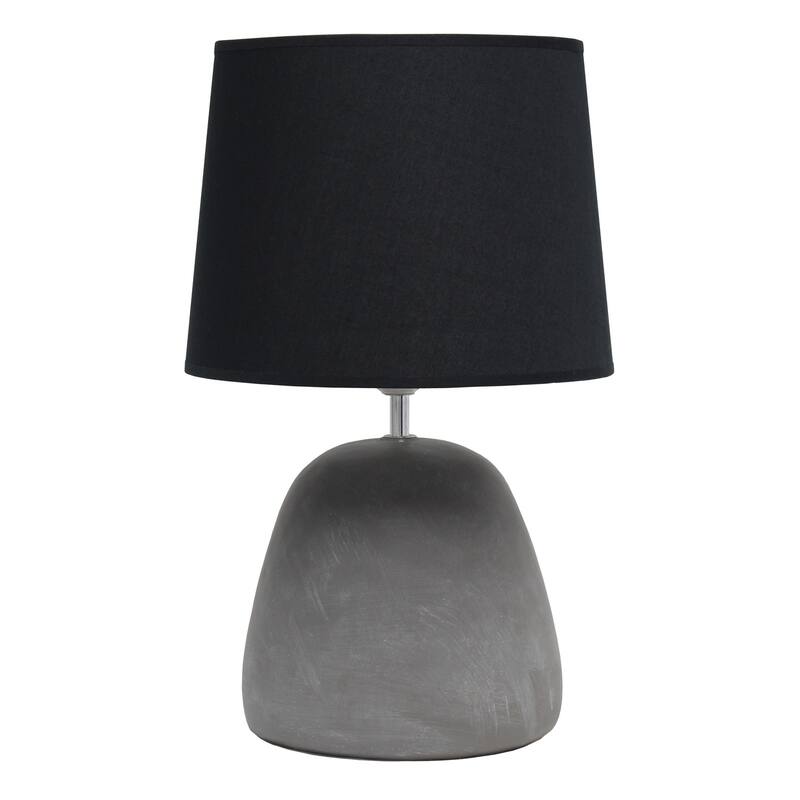 16.5 in. Gray Finish Table Lamp with Black Shade, Sturdy Table Lamp for Living Rooms and Bedrooms