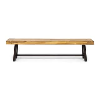 Carlisle Acacia Wood Outdoor Bench by Christopher Knight Home