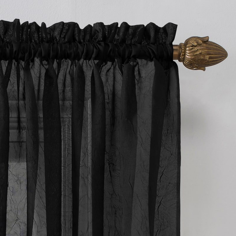 No. 918 Erica Sheer Crushed Voile Single Curtain Panel, Single Panel