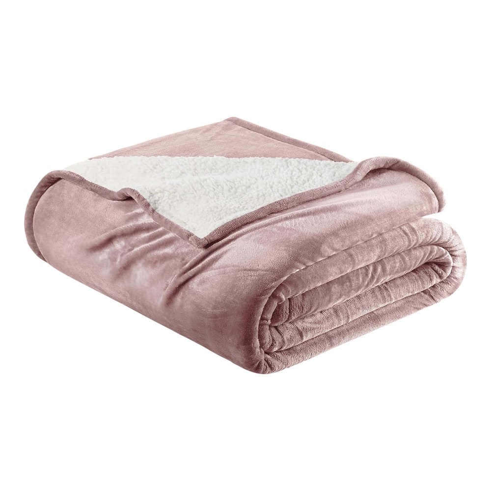 Linery & Co. Velvet Plush Reversible Sherpa Bed Blanket