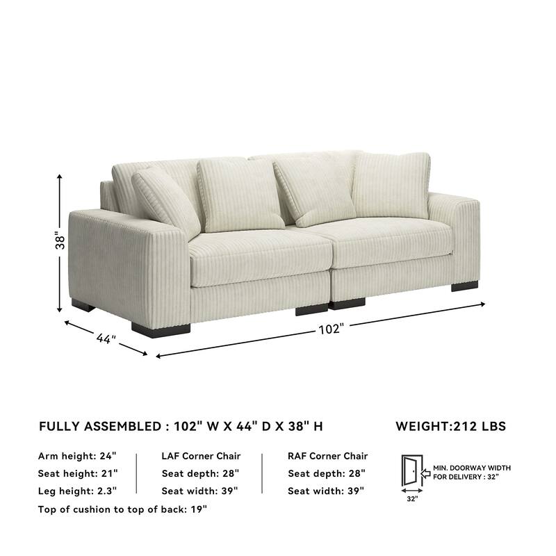 Signature Design by Ashley Lindyn 2-Piece Sofa - 102"W x 44"D x 38"H