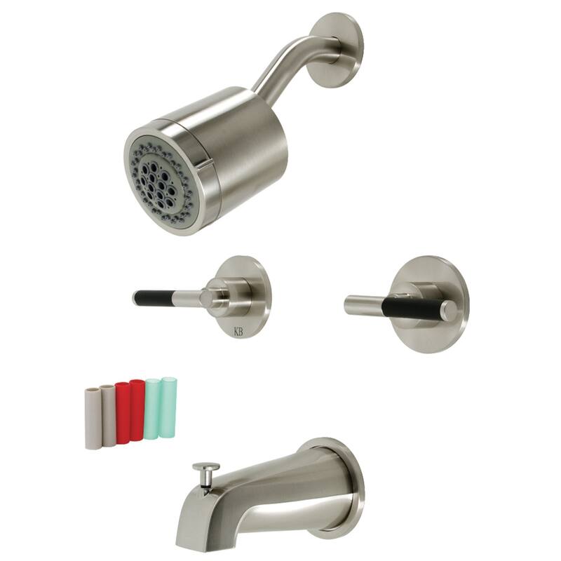 Kingston Brass Kaiser Two-Handle Tub and Shower Faucet - Brushed Nickel