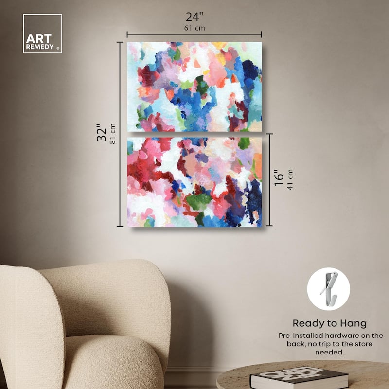 Bold Color Swirlz Canvas Set of 2 by Art Remedy, Gallery Wrapped