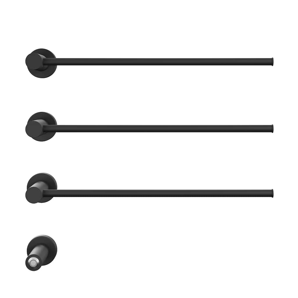 Claire 3-Bar Electric Towel Warmer In Matte Black - 19.69" x 40.94" x 4.45"