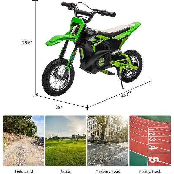 dimension image slide 0 of 2, 24V 7ah Kids Ride on Motorcycle,13.6MPH Fast Speed