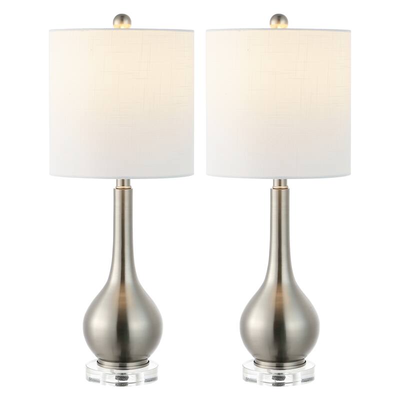 Brooks 25" Metal/Crystal Teardrop LED Table Lamp, by JONATHAN Y - Oil Rubbed Bronze - Set of 2