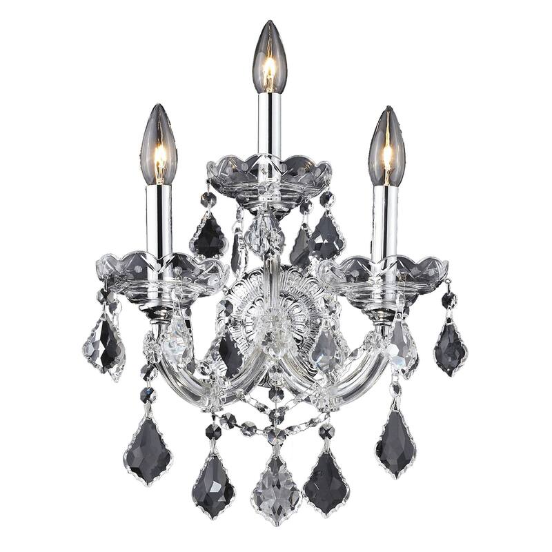 Fleur Illumination Collection Wall Sconce D:12in H:22in E:8.5in Lt:3 Chrome Finish