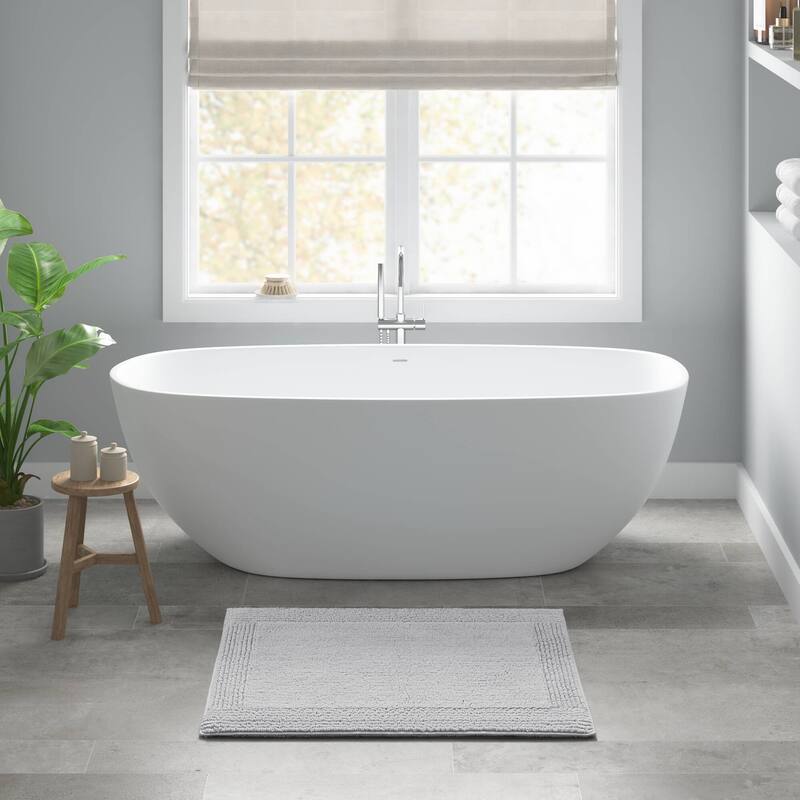 1 PCS 20x30"Tufted 3000 GSM Reversible Bath Rug Grey - 3' x 2'
