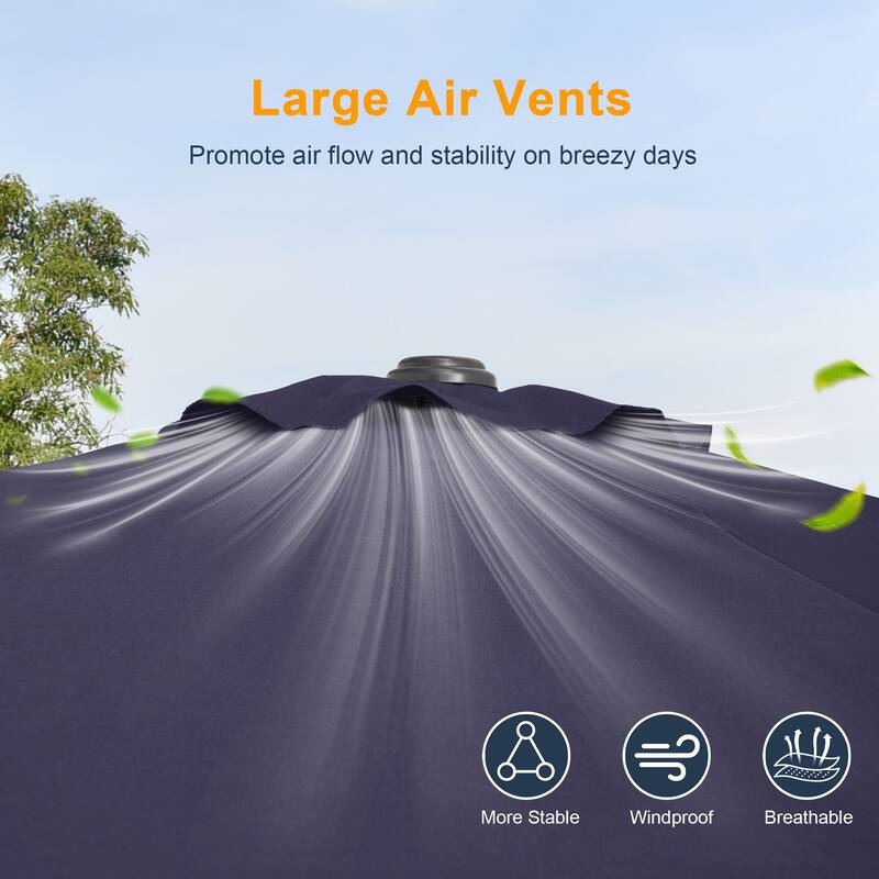LIVOOSUN 9ft Patio Umbrella Outdoor Table Umbrella with Tilt and Crank