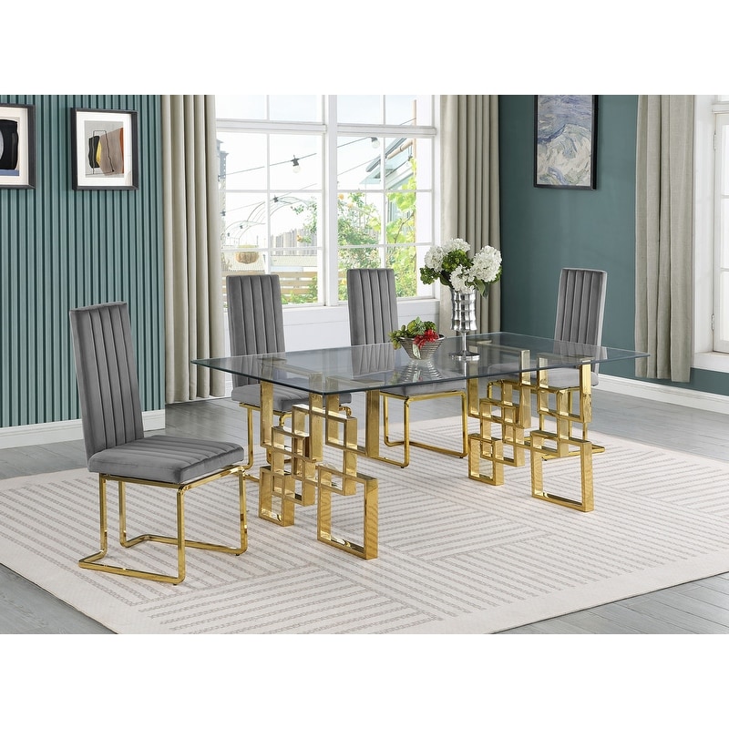 Small glass top dining sales table set