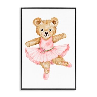 Stupell Ballerina Teddy Bear Framed Giclee Art Design By Amy Hall