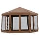 preview thumbnail 8 of 16, Outsunny 13' x 11' Hexagonal Pop Up Gazebo, Heavy Duty Outdoor Canopy Tent