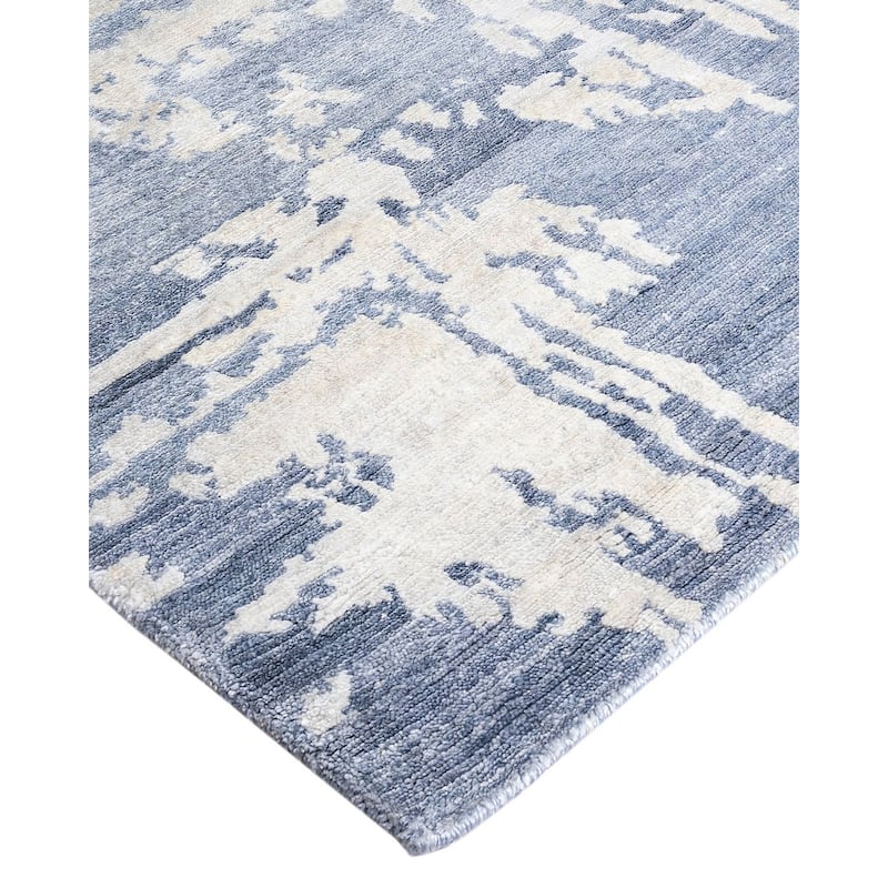 Modern One-of-a-Kind Hand-Knotted Area Rug - Gray, 9' 1" x 12' 2" - 9' 1" x 12' 2"