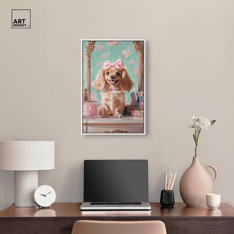 Cute Doxxie at the Vanity Canvas by Art Remedy