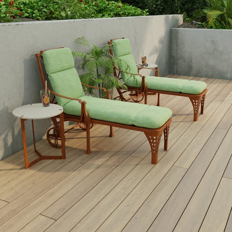 74" x 22" Outdoor Chaise Lounge Cushion with Ties and Loop - 74'' L x 22'' W x 5'' H