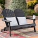 Malibu Outdoor Wood Adirondack Loveseat by Christopher Knight Home - Dark Grey