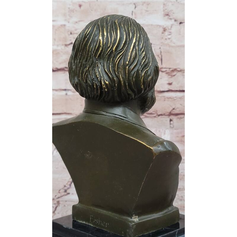 Karl Marx Bronze Bust Sculpture Statue On Marble Base