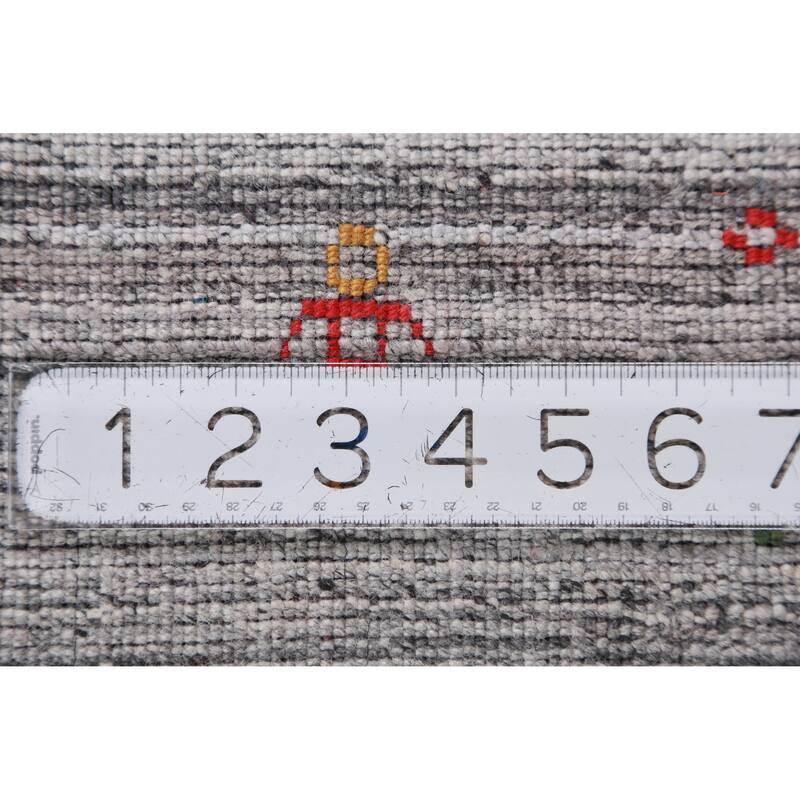 Silver Gray Gabbeh Indian Area Rug Handmade Wool Carpet - 8'10" x 11'10"