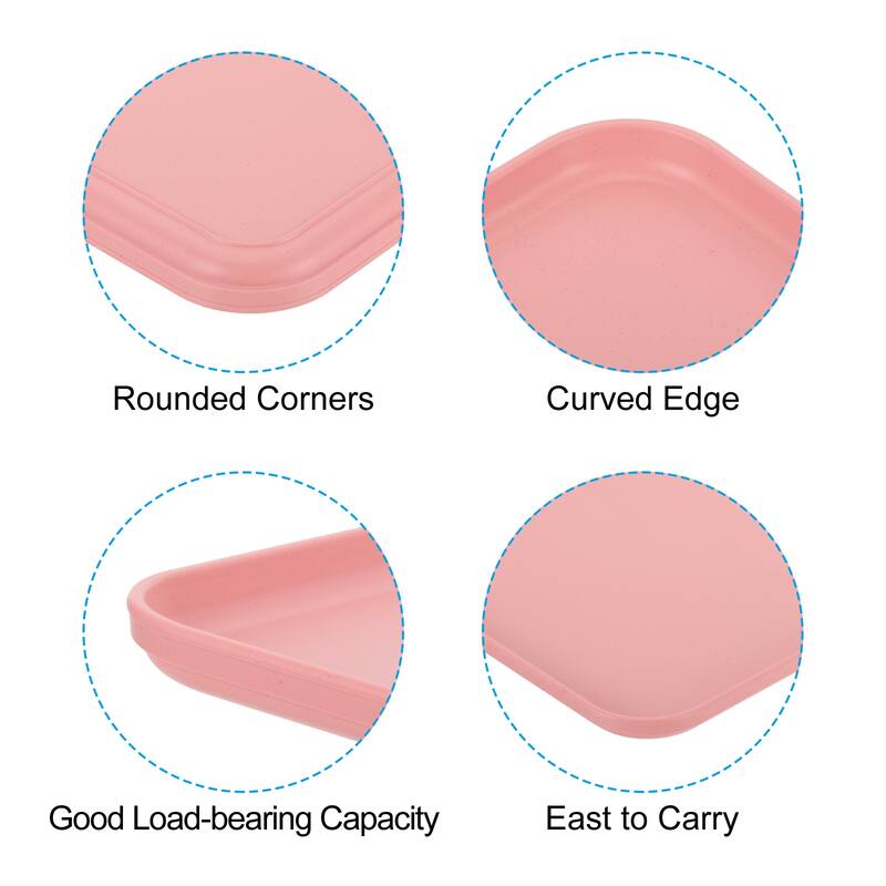 Fast Food Tray, 4 Pack PP Reusable Serving Tray Pink/Blue/Green/Beige