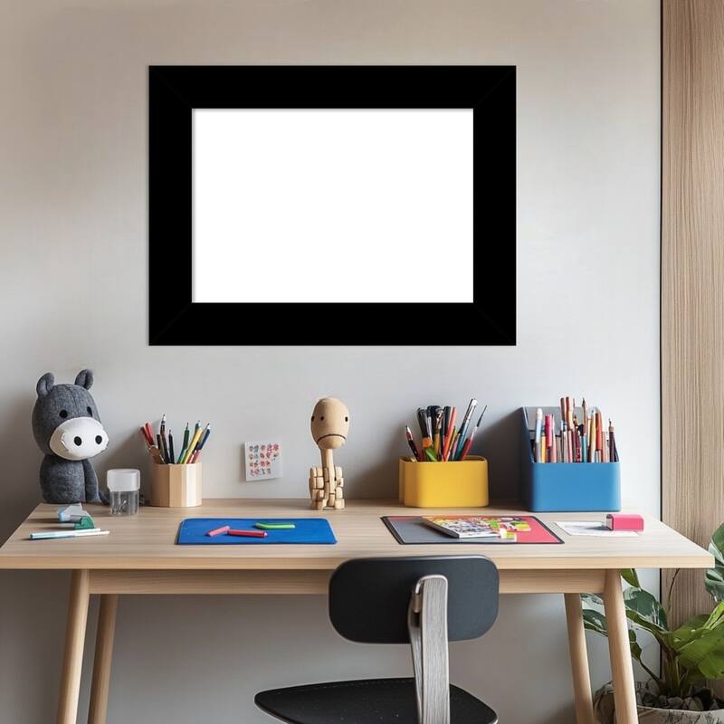 Amanti Art Basic Black Framed Dry Erase Magnetic Board