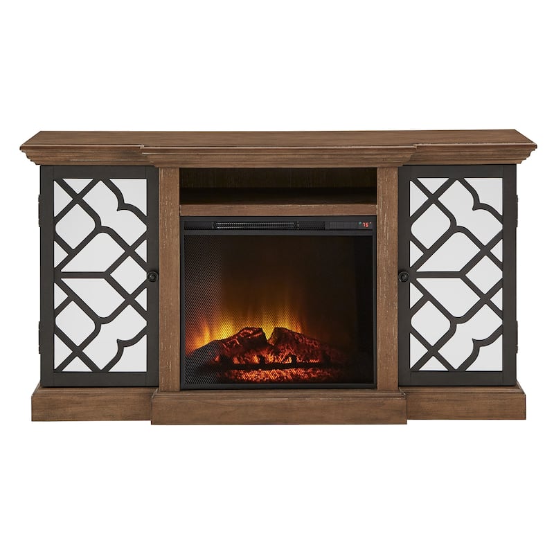 Zurich Wood Black Metal Electric Fireplace by iNSPIRE Q Modern