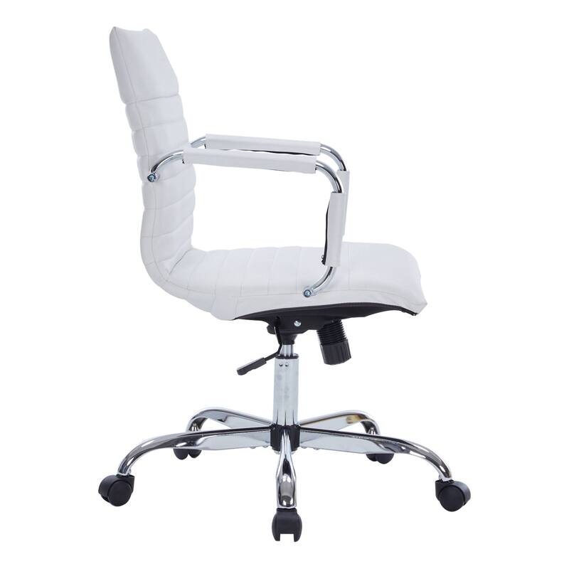 Harris Ergonomic Mid-Back Leather Office Chair with Metal Frame, Adjustable Height, Tilt Lock, and Swivel for Home Office