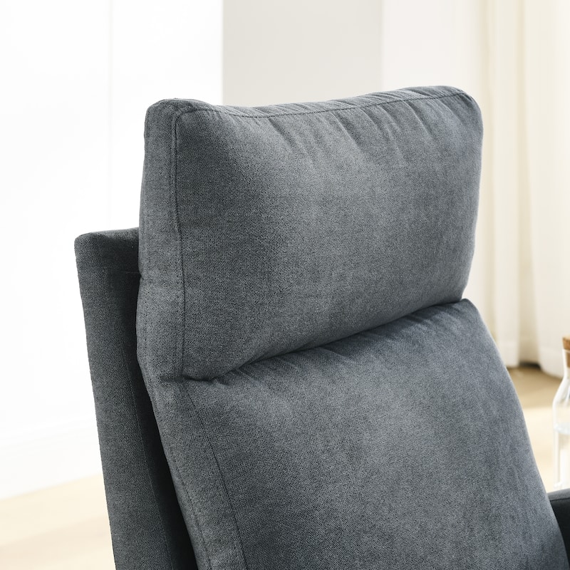 27.6"W Modern Accent High Backrest Living Room Lounge Arm Rocking Chair, Two Side Pocket
