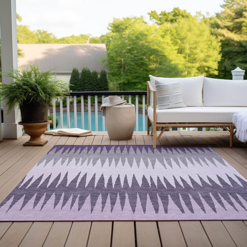 Machine Washable Indoor/ Outdoor Chantille Ombre Contemporary Rug