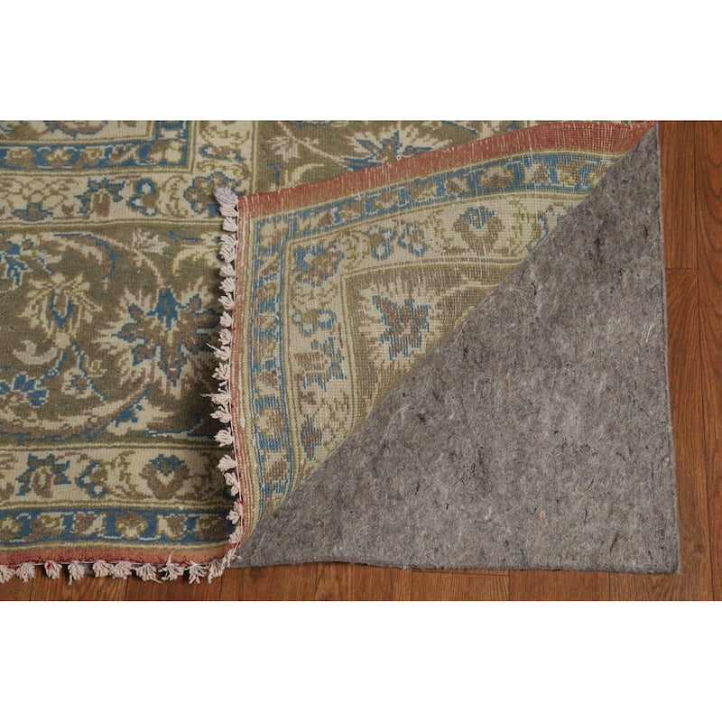 Orange Vintage Najafabad Persian Area Rug Hand-Knotted Wool Carpet - 9'5" x 13'4"