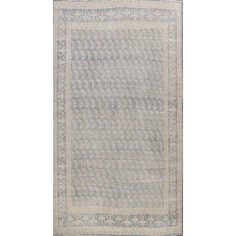 Distressed Paisley Kerman Persian Area Rug Wool Hand-knotted Carpet - 9'6" x 12'10"