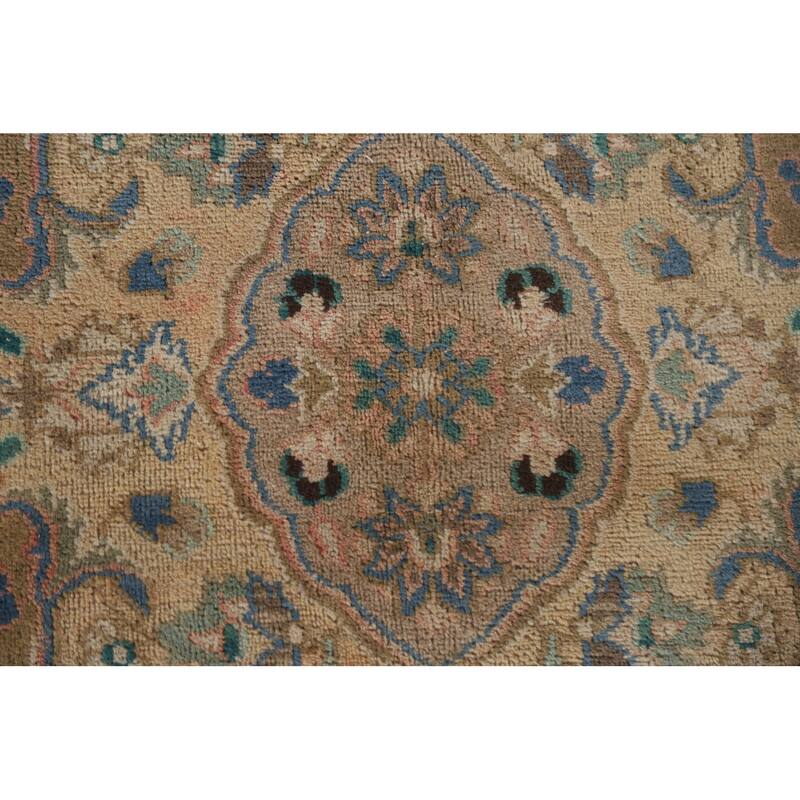Hand Knotted Oriental 100% Wool Carpet Traditional Floral Coral Mashad Area Rug - 12' 11'' X 9' 6''